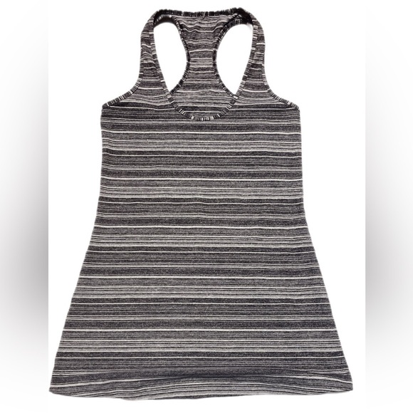 Lululemon Cool Racerback Yoga Athletic Stretch Run Cyber Black Deep Coal Tank 0 - Picture 2 of 3